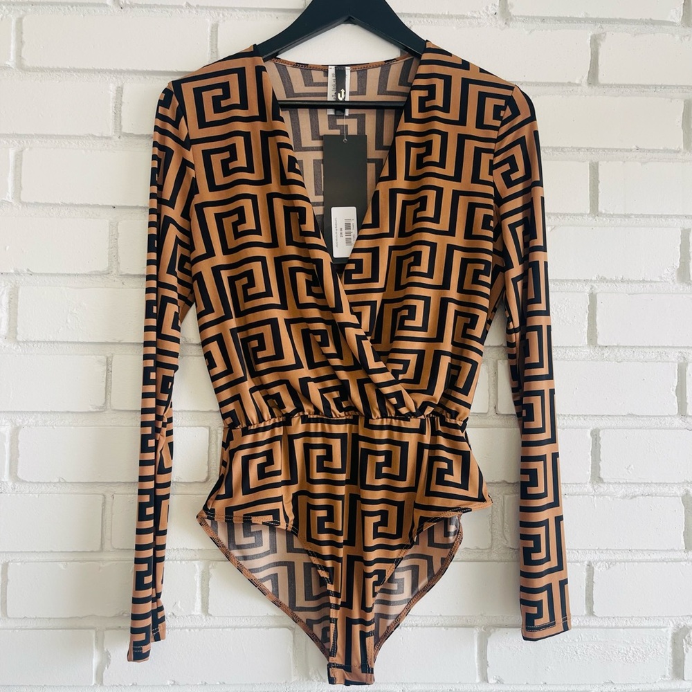 Women’s Mocha wrap bodysuit Top